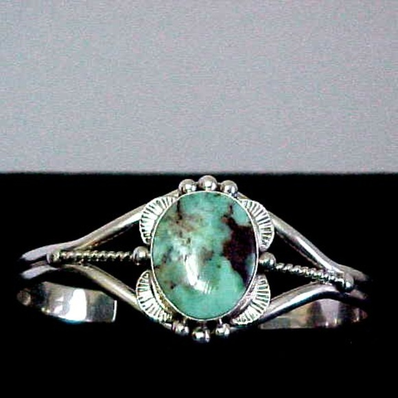 Sterling Silver Dry Creek Turquoise Cuff - Picture 1 of 2